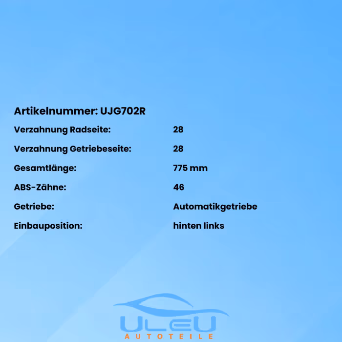 Antriebswelle Jaguar XJ hinten links 775 mm